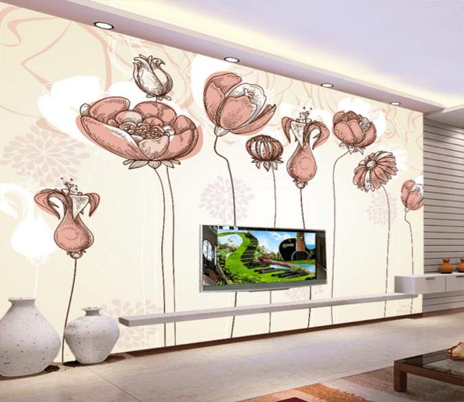 3D Red Flower 215 Wallpaper AJ Wallpaper 