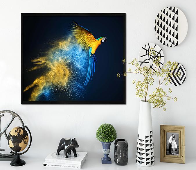 3D Parrot Flying 178 Fake Framed Print Painting Wallpaper AJ Creativity Home 