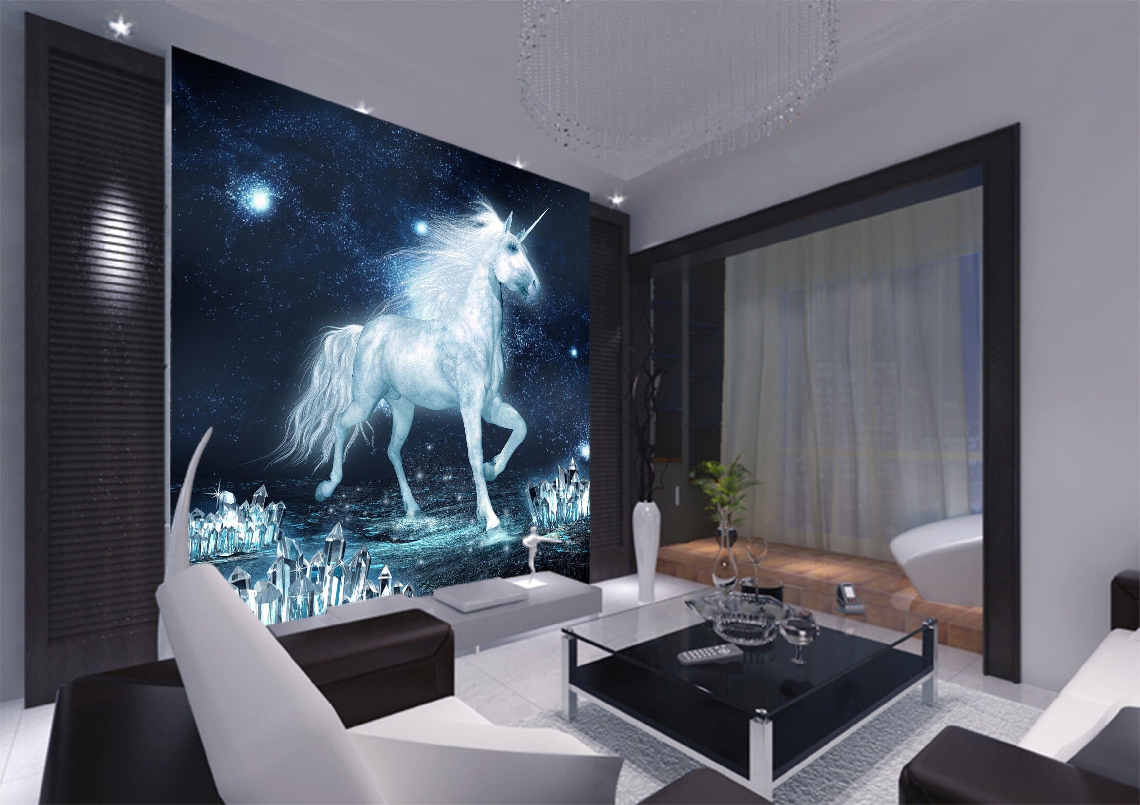 3D White Unicorn 1045 Wall Murals Wallpaper AJ Wallpaper 2 