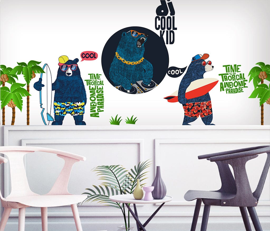 3D Grizzly Bear WC041 Wall Murals Wallpaper AJ Wallpaper 2 