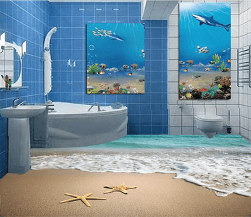 3D Sandy Beach 204 Floor Mural Wallpaper AJ Wallpaper 2 