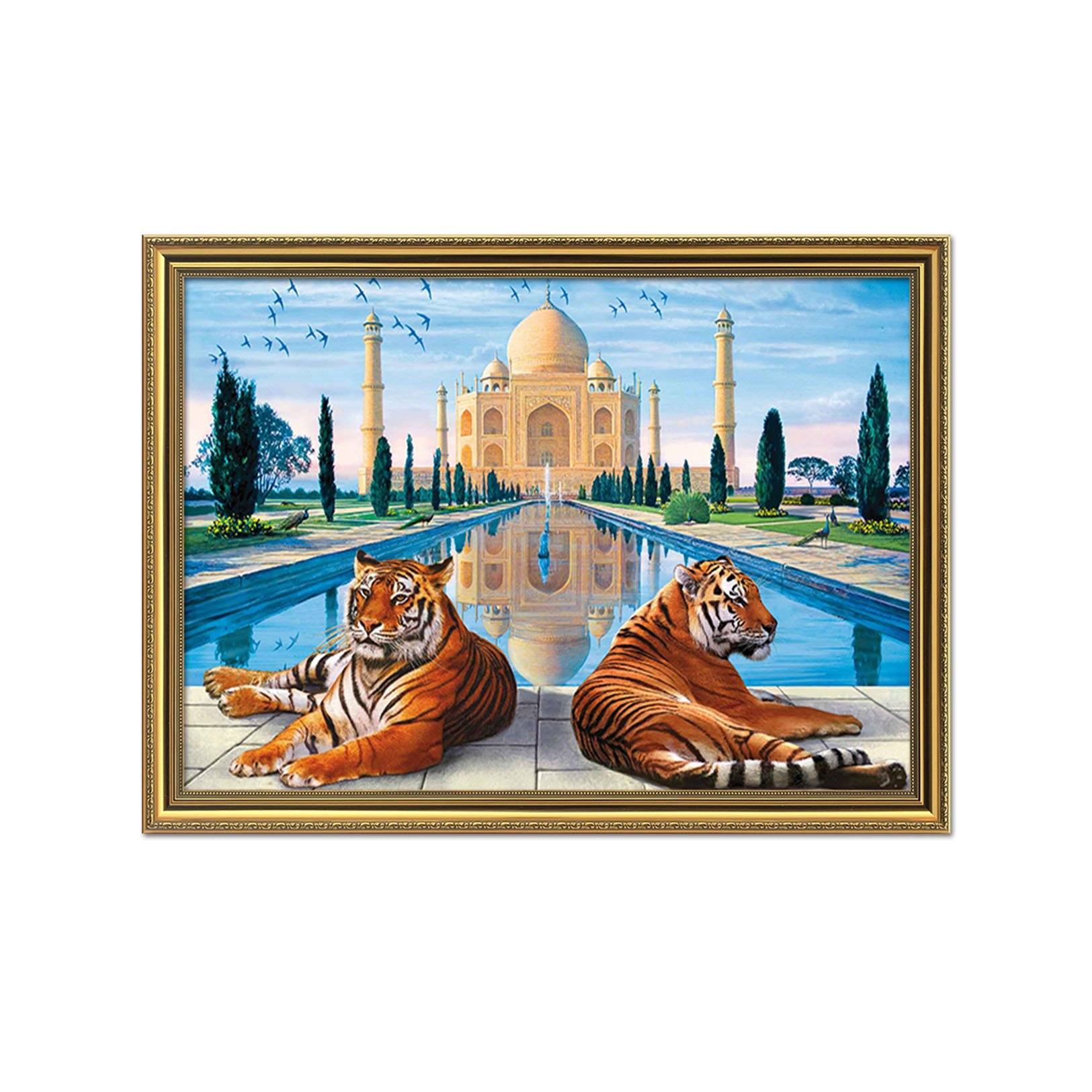 3D Leisure Tiger 055 Fake Framed Print Painting Wallpaper AJ Creativity Home 