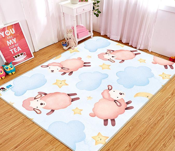 3D Powder Sheep 111 Non Slip Rug Mat Mat AJ Creativity Home 