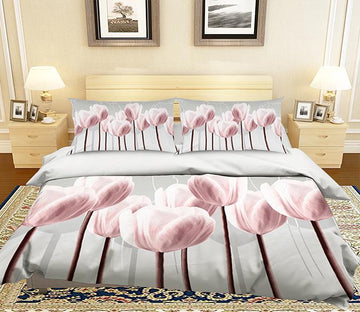 3D Pink Tulip 071 Bed Pillowcases Quilt Wallpaper AJ Wallpaper 