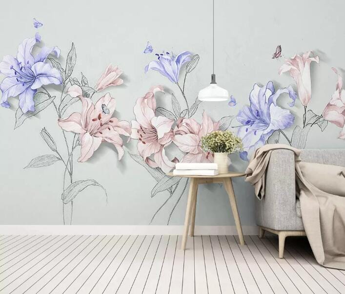 3D Colored Flowers 1643 Wall Murals Wallpaper AJ Wallpaper 2 