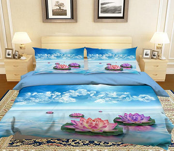 3D Sunshine Lotus 132 Bed Pillowcases Quilt Wallpaper AJ Wallpaper 