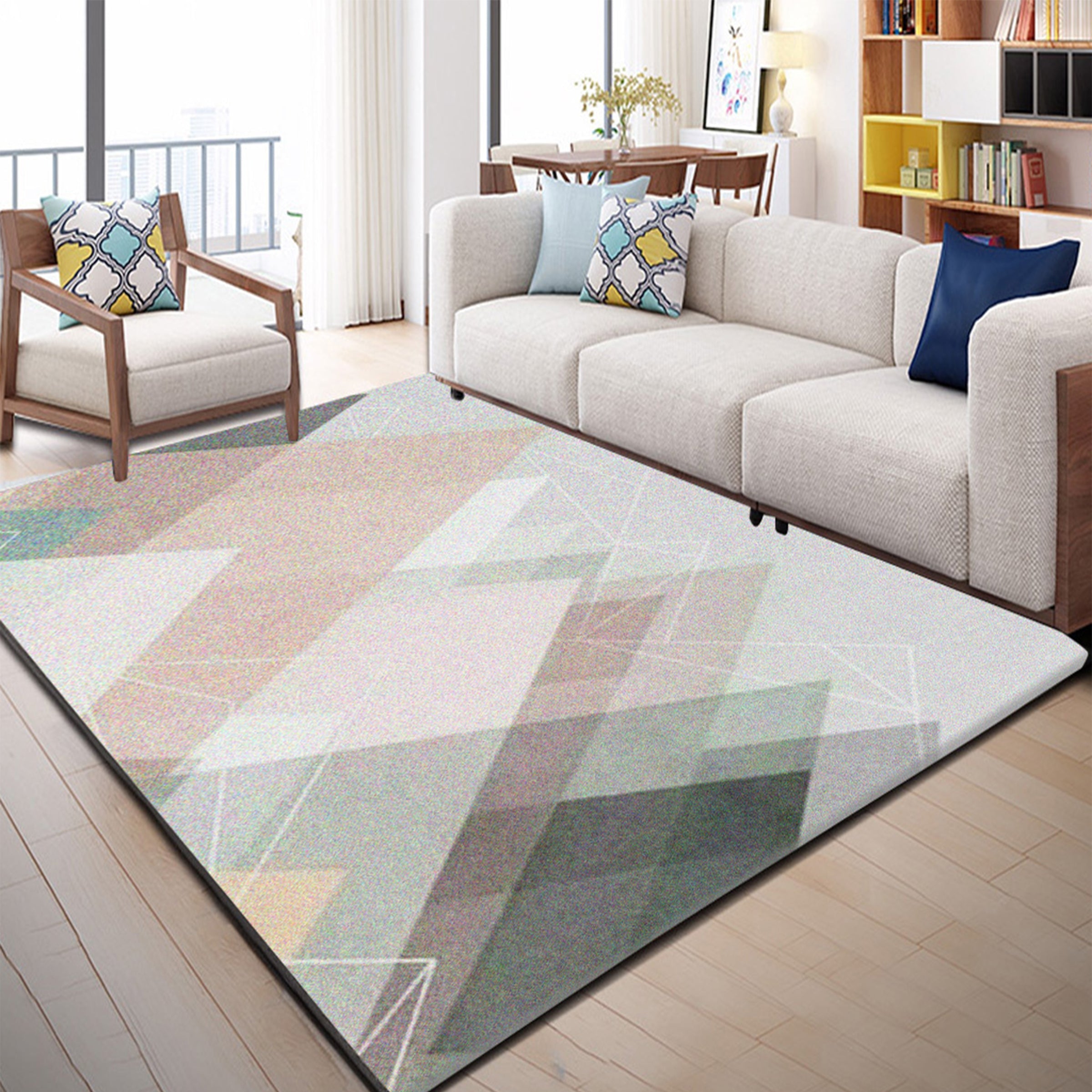 3D Colored Irregular Geometry WG040 Non Slip Rug Mat Mat AJ Creativity Home 