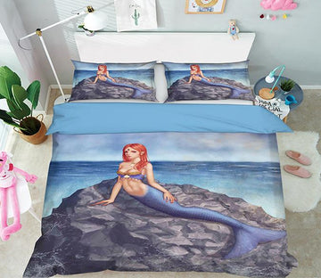 3D Mermaid Stone 012 Bed Pillowcases Quilt Wallpaper AJ Wallpaper 