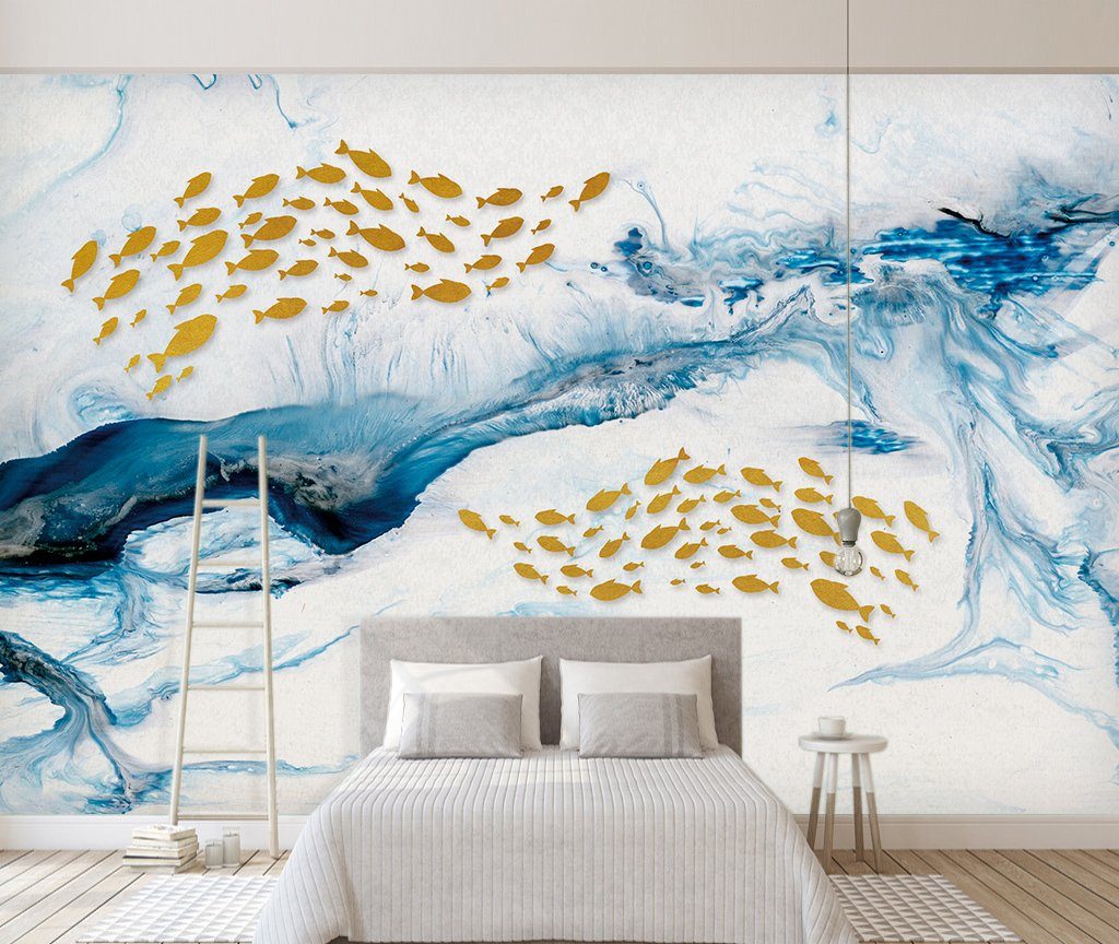 3D Fish School 203 Wall Murals Wallpaper AJ Wallpaper 2 