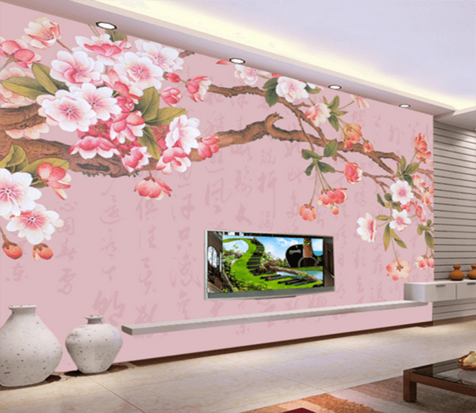 3D Trunk Flowers 213 Wallpaper AJ Wallpaper 