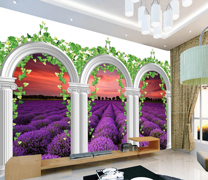 3D Endless Lavender 507 Wallpaper AJ Wallpaper 