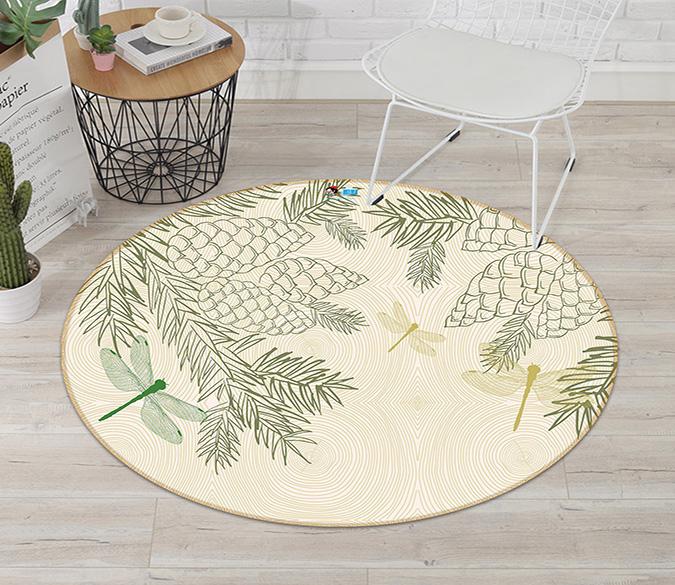 3D Dragonfly Grape 031 Round Non Slip Rug Mat Mat AJ Creativity Home 