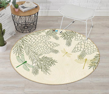 3D Dragonfly Grape 031 Round Non Slip Rug Mat Mat AJ Creativity Home 