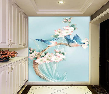 3D Little Bird Flower 488 Wallpaper AJ Wallpaper 