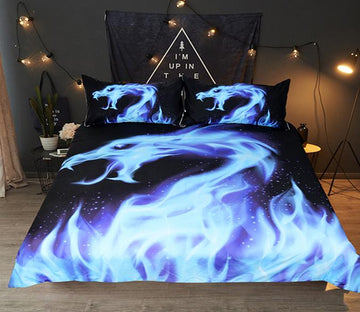 3D Blue Flame 160 Bed Pillowcases Quilt Wallpaper AJ Wallpaper 