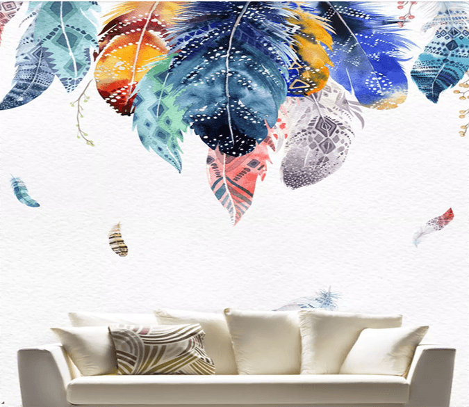 3D Romantic Feather 1670 Wallpaper AJ Wallpaper 