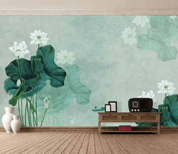 3D Lotus Leaf Fisherman 1499 Wallpaper AJ Wallpaper 2 