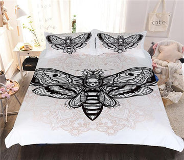 3D White Moth 126 Bed Pillowcases Quilt Wallpaper AJ Wallpaper 