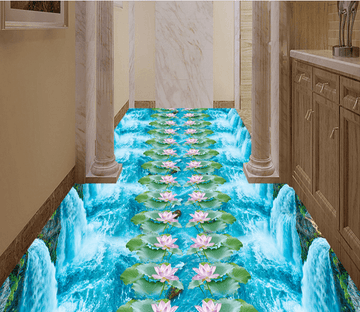 3D Beautiful Lotus 170 Floor Mural Wallpaper AJ Wallpaper 2 