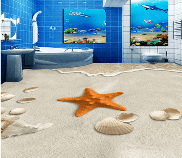 3D Sand Starfish 062 Floor Mural Wallpaper AJ Wallpaper 2 