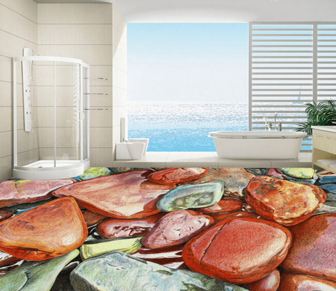3D Bright Stone 150 Floor Mural Wallpaper AJ Wallpaper 2 