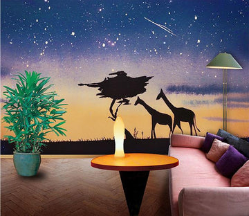 3D Star Giraffe Tree 047 Wallpaper AJ Wallpaper 