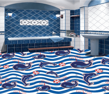 3D Cartoon Whale 107 Floor Mural Wallpaper AJ Wallpaper 2 