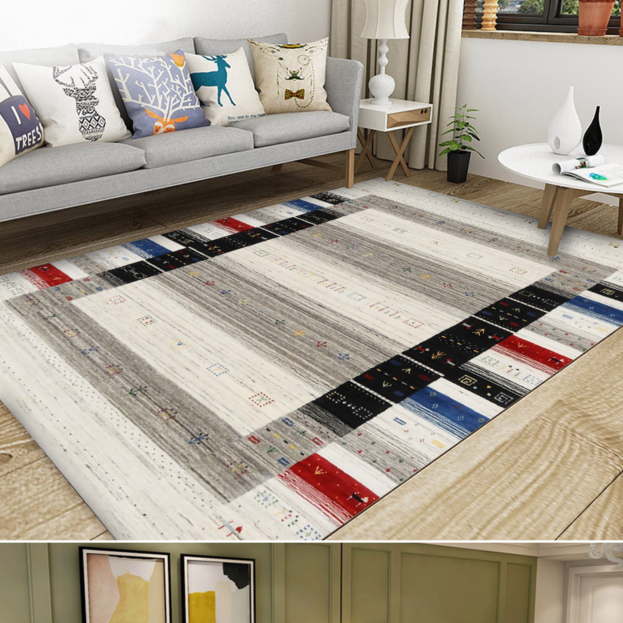 3D Colored Lines WG564 Non Slip Rug Mat Mat AJ Creativity Home 