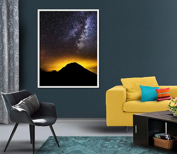 3D Mountain Shadow 136 Fake Framed Print Painting Wallpaper AJ Creativity Home 