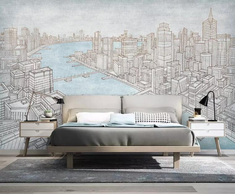3D Grey City 955 Wall Murals Wallpaper AJ Wallpaper 2 