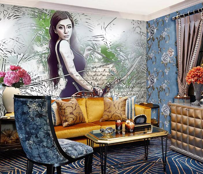 3D Pretty Lady 1283 Wall Murals Wallpaper AJ Wallpaper 2 