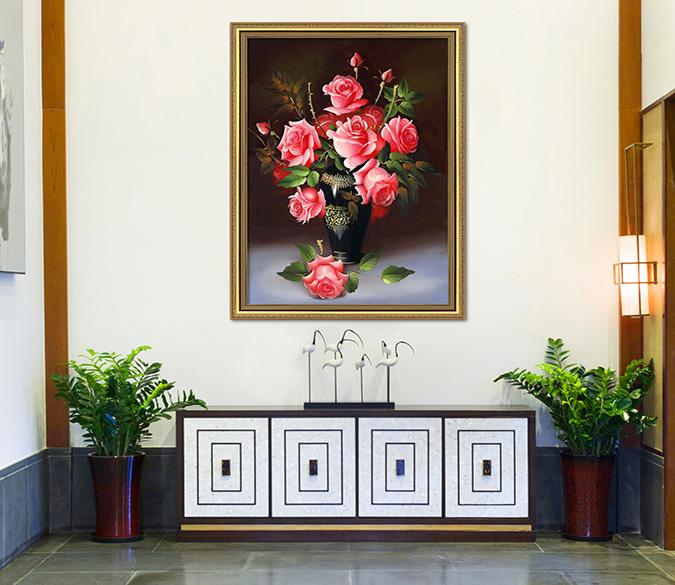 3D Growing Flowers 137 Fake Framed Print Painting Wallpaper AJ Creativity Home 