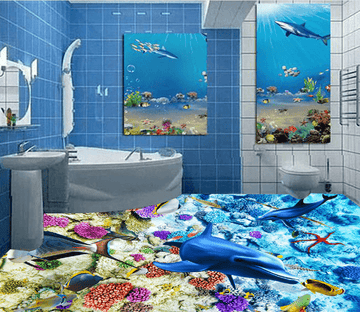 3D Multicolored 006 Floor Mural Wallpaper AJ Wallpaper 2 