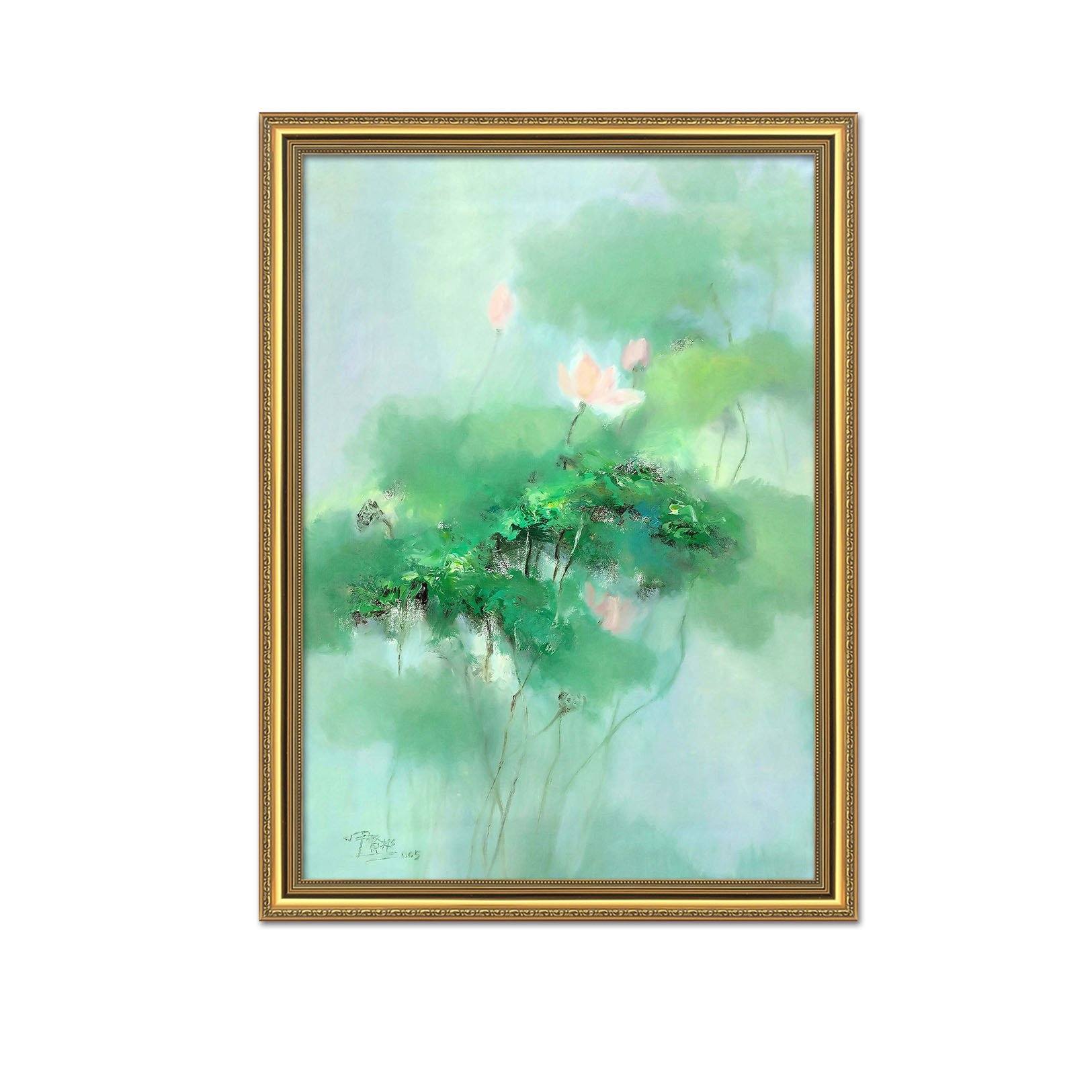 3D Lotus Flower 107 Fake Framed Print Painting Wallpaper AJ Creativity Home 