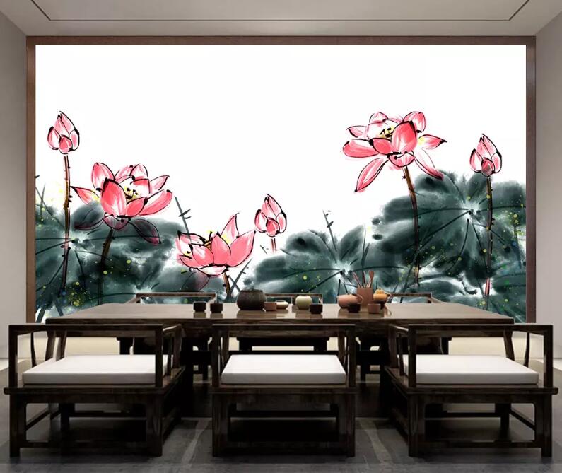 3D Lotus 509 Wall Murals Wallpaper AJ Wallpaper 2 