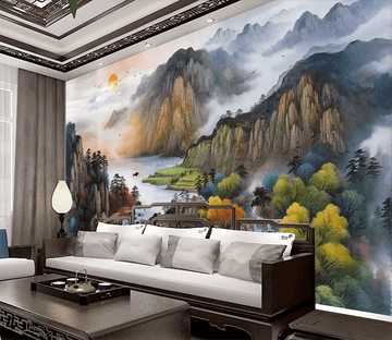 3D Ink Painting Landscape 173 Wallpaper AJ Wallpaper 2 
