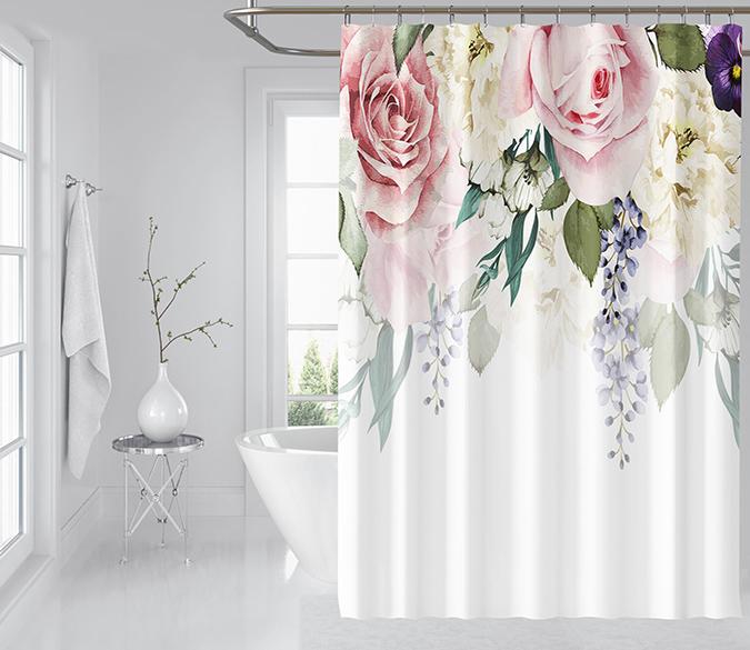 3D Hand Painted Flower 142 Shower Curtain 3D Shower Curtain AJ Creativity Home 