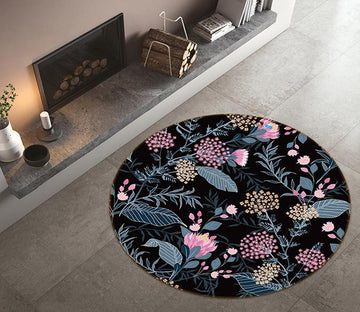 3D Colorful Doodle Flowers 306 Round Non Slip Rug Mat Mat AJ Creativity Home 
