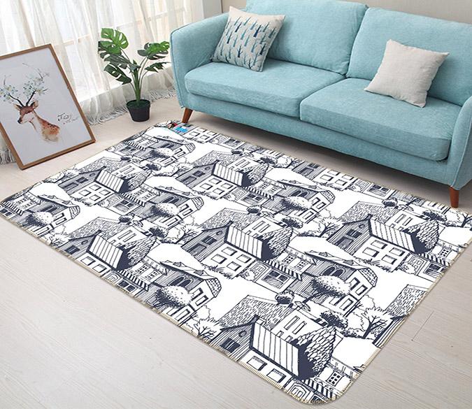 3D Graffiti House 001 Non Slip Rug Mat Mat AJ Creativity Home 