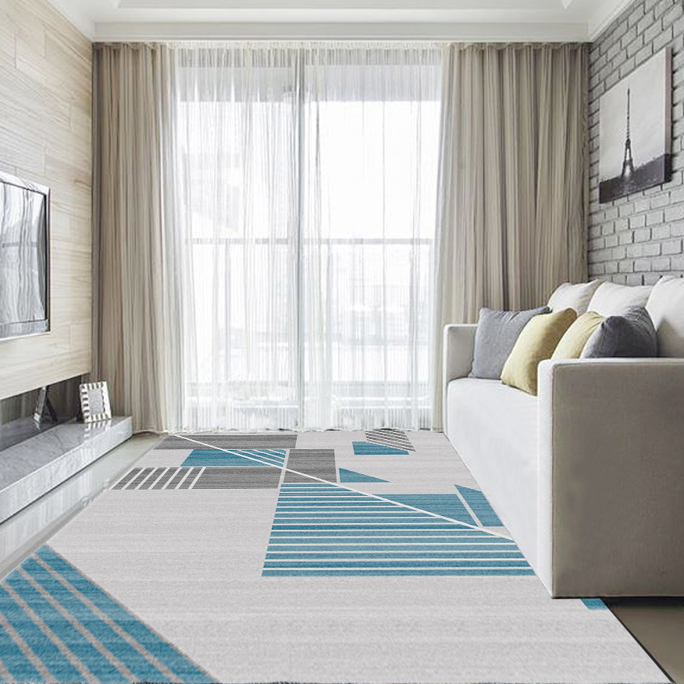 3D Modern Geometric Pattern WG417 Non Slip Rug Mat Mat AJ Creativity Home 