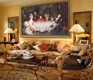 3D Afternoon Tea 043 Fake Framed Print Painting Wallpaper AJ Creativity Home 
