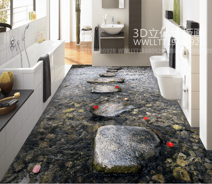3D Stone Road 135 Floor Mural Wallpaper AJ Wallpaper 2 