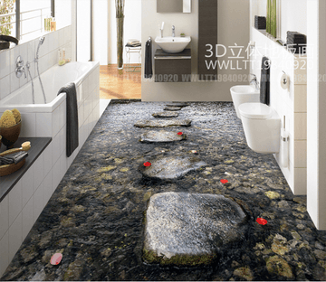 3D Stone Road 135 Floor Mural Wallpaper AJ Wallpaper 2 