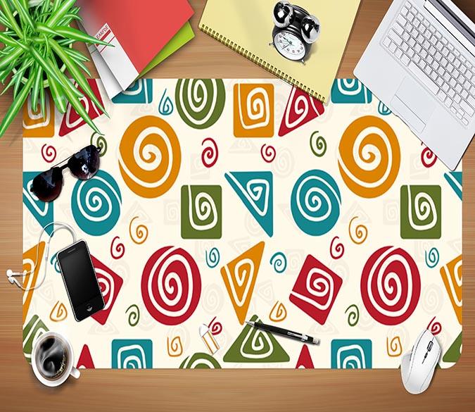 3D Multicolored Circles 062 Desk Mat Mat AJ Creativity Home 