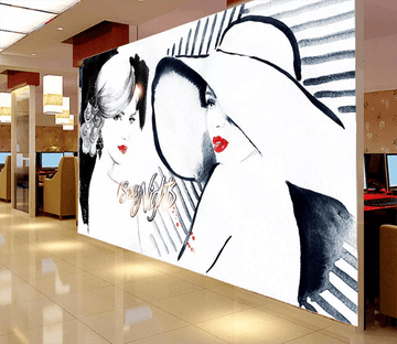 3D Side Face Woman Hat 1079 Wallpaper AJ Wallpaper 2 
