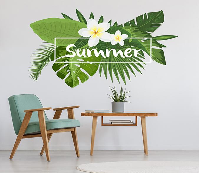 3D Big Leaf Flower 020 Wall Stickers Wallpaper AJ Wallpaper 