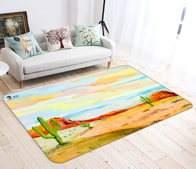 3D Oil Painting Cactus 301 Non Slip Rug Mat Mat AJ Creativity Home 
