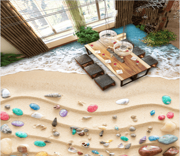 3D Multicolored Shells 211 Floor Mural Wallpaper AJ Wallpaper 2 