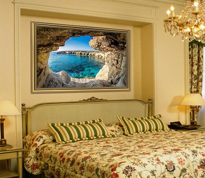 3D Cave Entrance 102 Fake Framed Print Painting Wallpaper AJ Creativity Home 