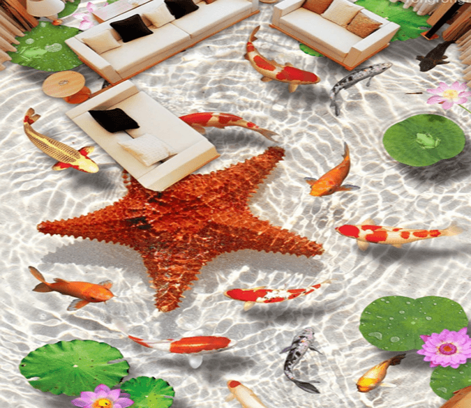 3D Red Starfish 022 Floor Mural Wallpaper AJ Wallpaper 2 